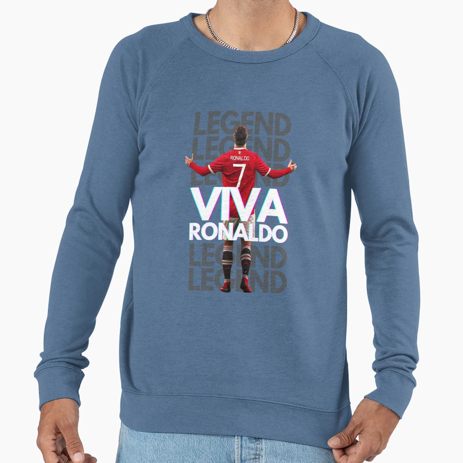Viva Ronaldo Legend Grey White Sweatshirt - Graphic Print Men Women - T-Shirt, Sweatshirt, Hoodie