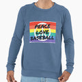 Peace Love Baseball Sweatshirt - Unique Graphic Unisex - T-Shirt, Sweatshirt, Hoodie