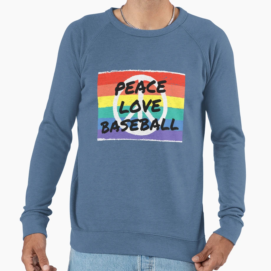 Peace Love Baseball Sweatshirt - Unique Graphic Unisex - T-Shirt, Sweatshirt, Hoodie