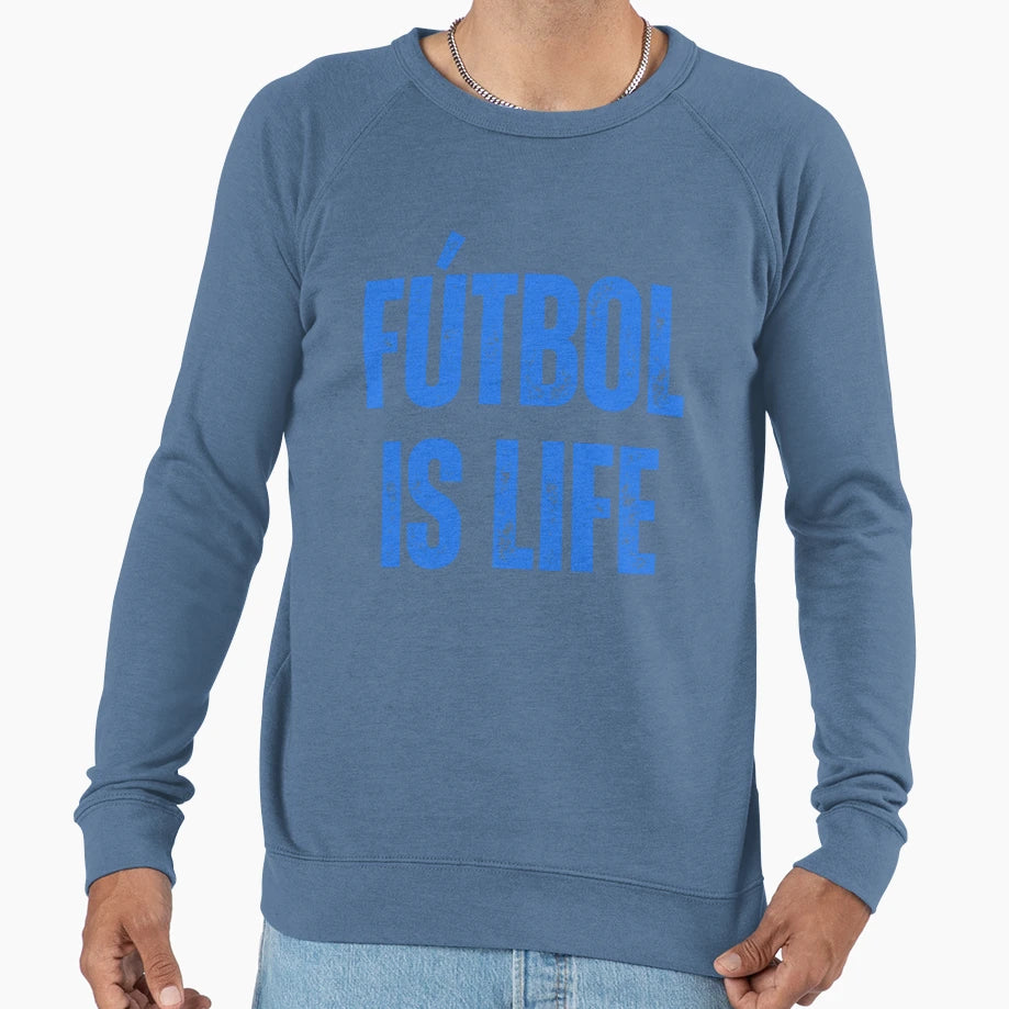 Futbol Is Life Blue White Car Bumper Sweatshirt - Aesthetic Graphic Unisex - T-Shirt, Sweatshirt, Hoodie