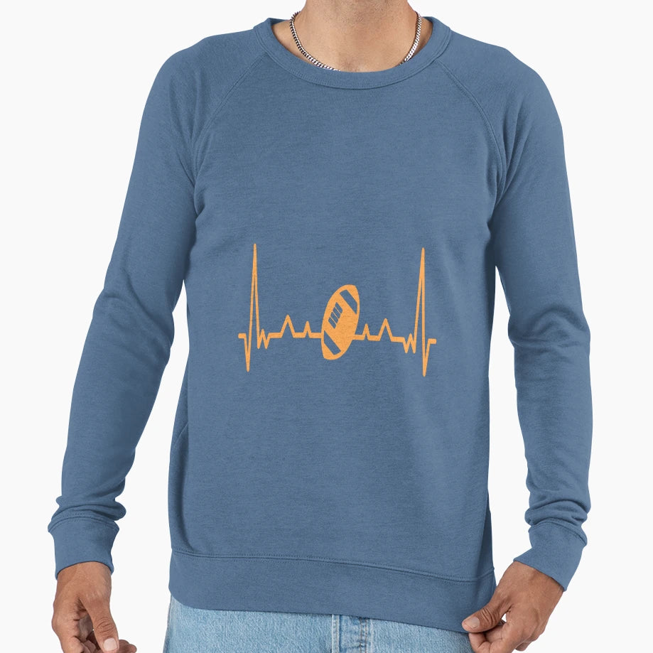 Heart Beat Football Sweatshirt - Streetwear Style for Adults - T-Shirt, Sweatshirt, Hoodie