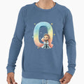 Bearded Sitting Front Giant Letter Q Sweatshirt - Novelty Apparel Unisex - T-Shirt, Sweatshirt, Hoodie