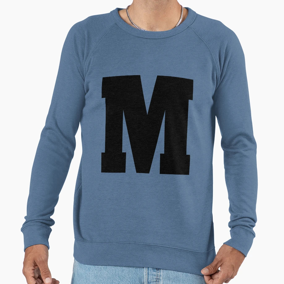 Alphabet M Uppercase Letter M Sweatshirt - Minimalist Print for Adults - T-Shirt, Sweatshirt, Hoodie