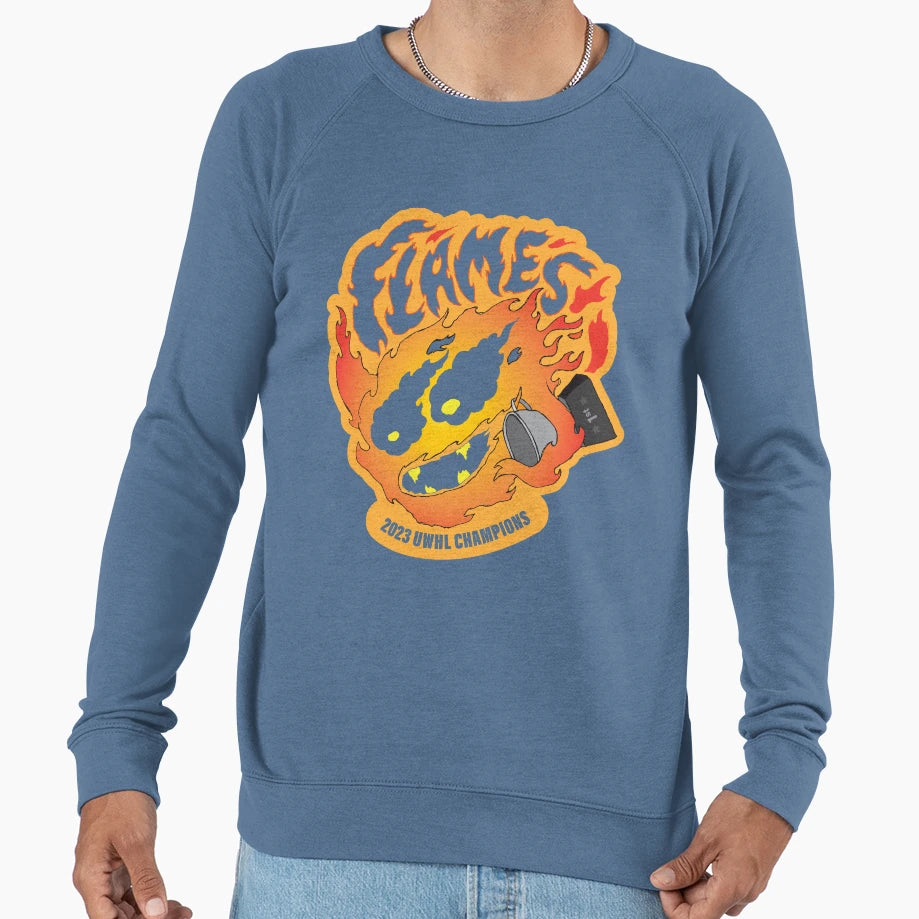 Flames 2023 Uwhl Champs Sweatshirt - Trendy Graphic Men Women - T-Shirt, Sweatshirt, Hoodie