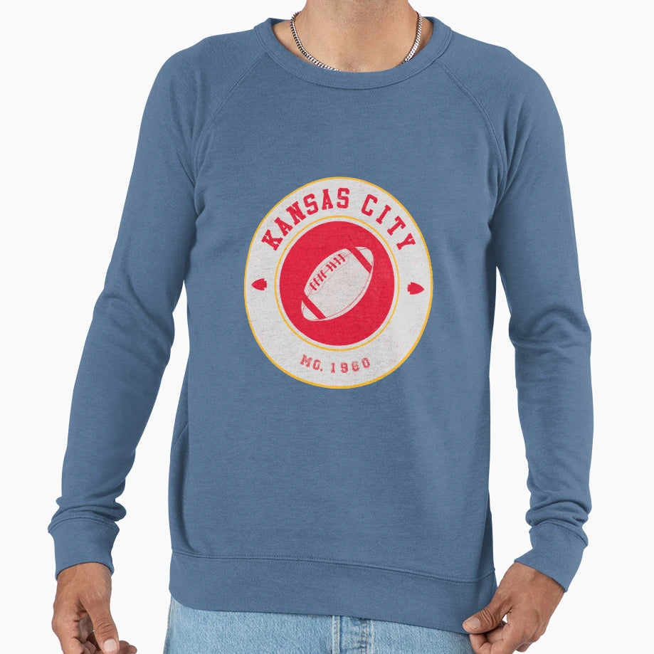Kansas City Football Logo White Sweatshirt - Graphic Print Men Women - T-Shirt, Sweatshirt, Hoodie