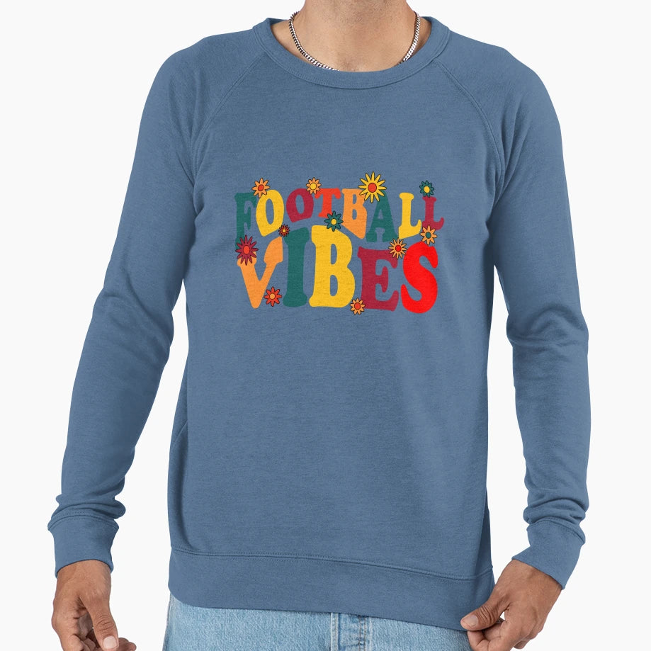 Football Vibes Groovy Sweatshirt - Graphic Print for Adults - T-Shirt, Sweatshirt, Hoodie