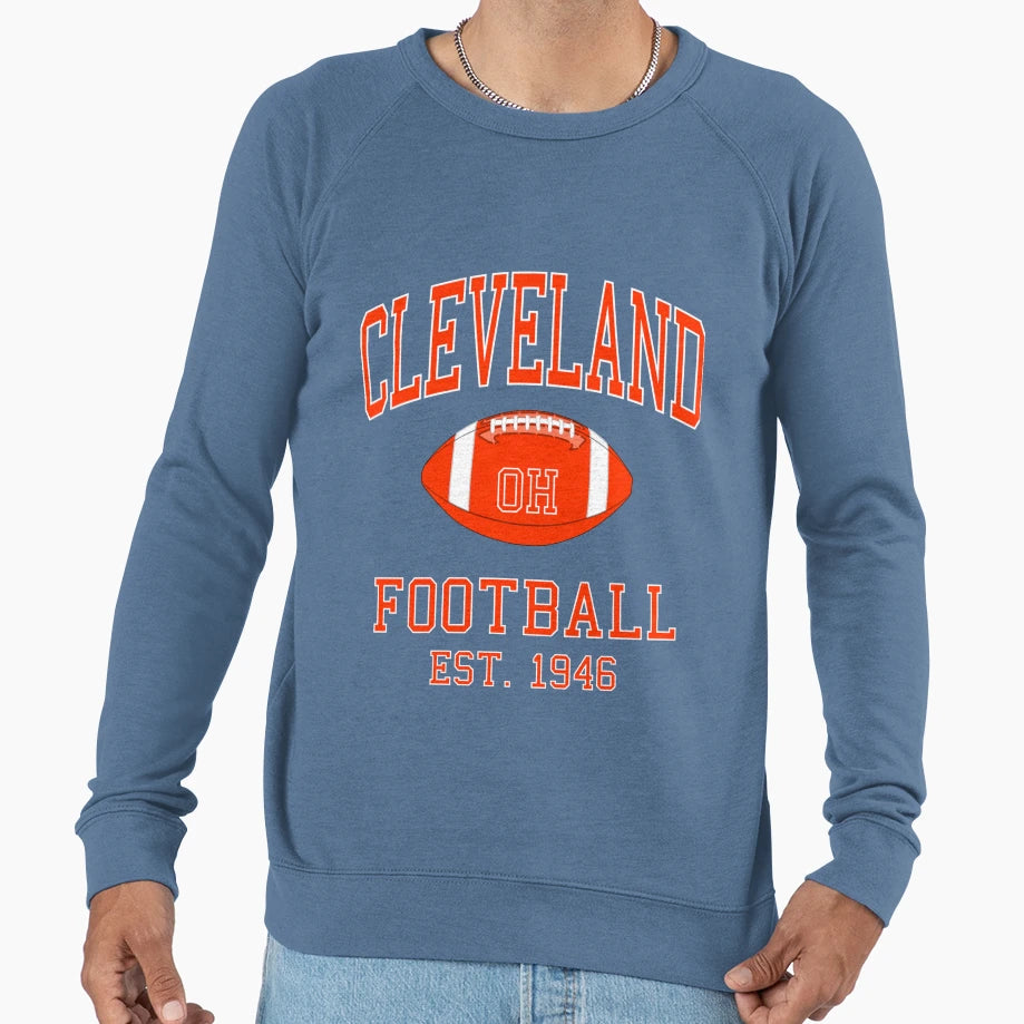 Cleveland Football Sweatshirt - Aesthetic Graphic Men Women - T-Shirt, Sweatshirt, Hoodie