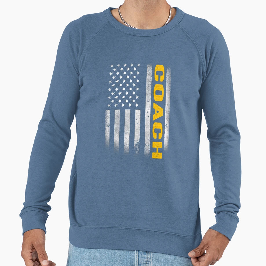 Coach Dad American Flag Usa Coach Sweatshirt - Graphic Print for Adults - T-Shirt, Sweatshirt, Hoodie