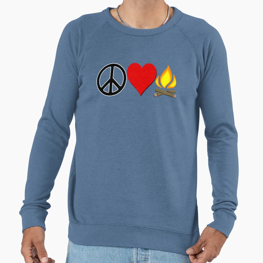 Peace Love And Camping Sweatshirt - Trendy Graphic for Adults - T-Shirt, Sweatshirt, Hoodie