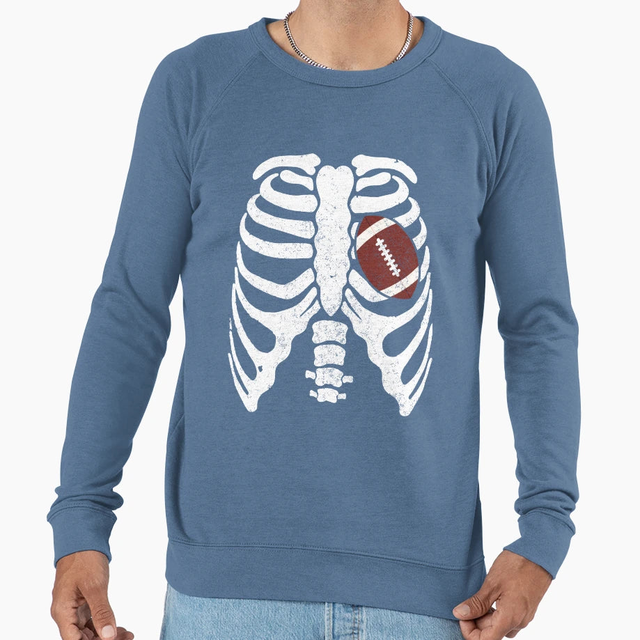 Skeleton Rib Cage American Football X Sweatshirt - Graphic Print Unisex - T-Shirt, Sweatshirt, Hoodie