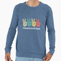 Peace Love 60S 70S Hippie Sweatshirt - Fun Novelty Design Men Women - T-Shirt, Sweatshirt, Hoodie