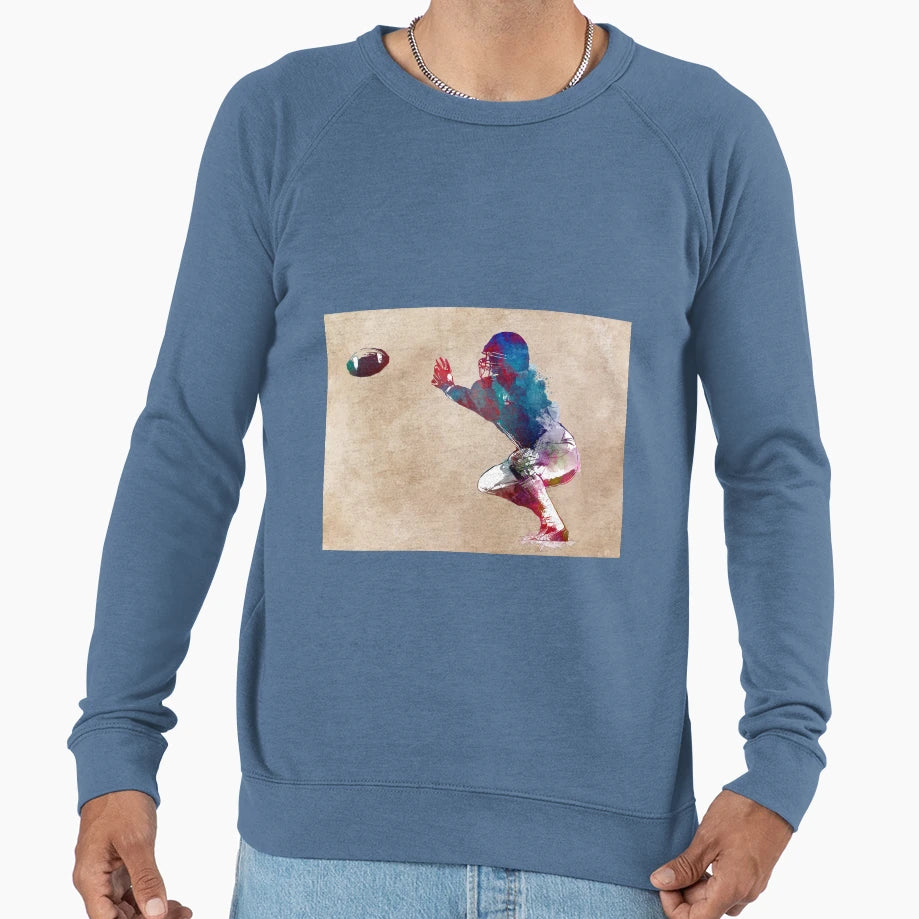 American Football Player Football Sweatshirt - Novelty Apparel for Adults - T-Shirt, Sweatshirt, Hoodie