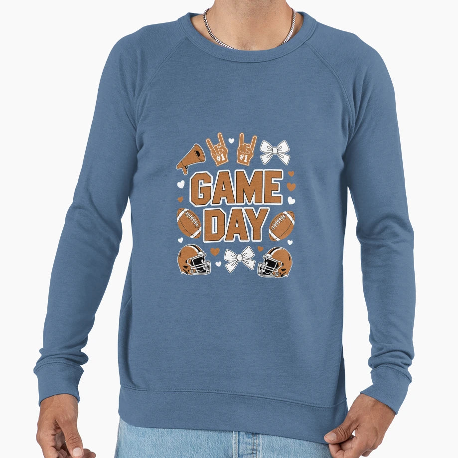 Coquette Bow Football Lover Sweatshirt - Casual Everyday Wear Men Women - T-Shirt, Sweatshirt, Hoodie