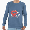 Heart Playing Soccer Valentines Sweatshirt - Aesthetic Graphic Men Women - T-Shirt, Sweatshirt, Hoodie