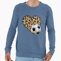 Soccer Love Leopard Heart Soccer Sweatshirt - Casual Everyday Wear Unisex - T-Shirt, Sweatshirt, Hoodie