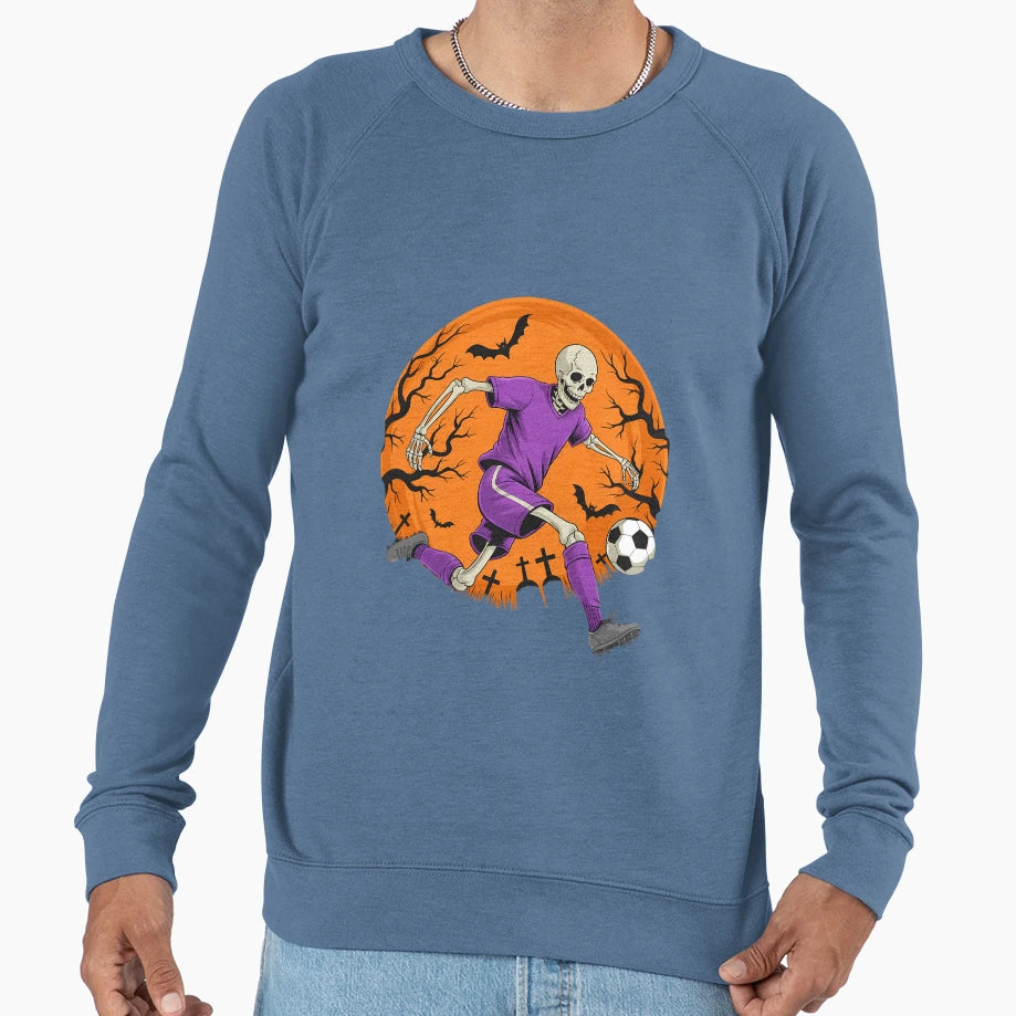 Soccer Skeleton Halloween Football Sweatshirt - Custom Art Print Unisex - T-Shirt, Sweatshirt, Hoodie