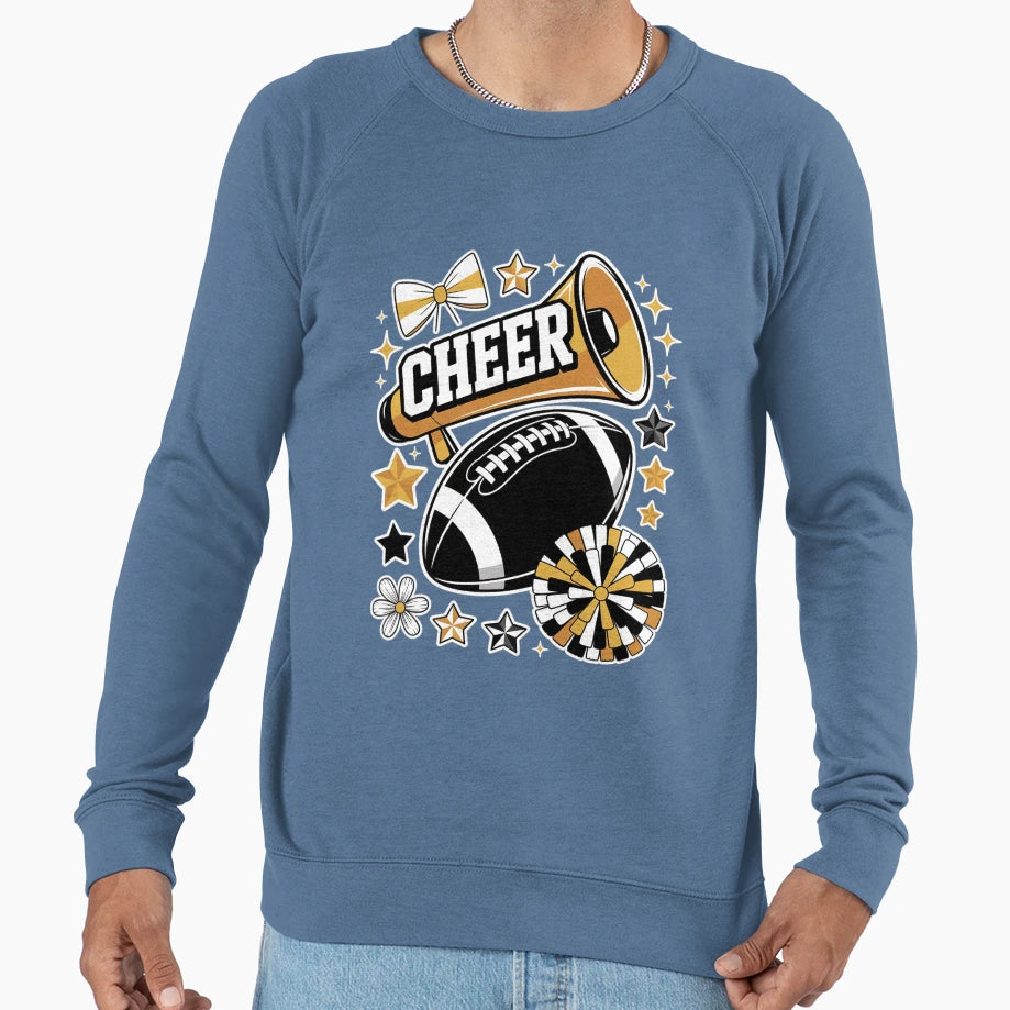 Coquette Bow Football Gold Black Sweatshirt - Unique Graphic Men Women - T-Shirt, Sweatshirt, Hoodie