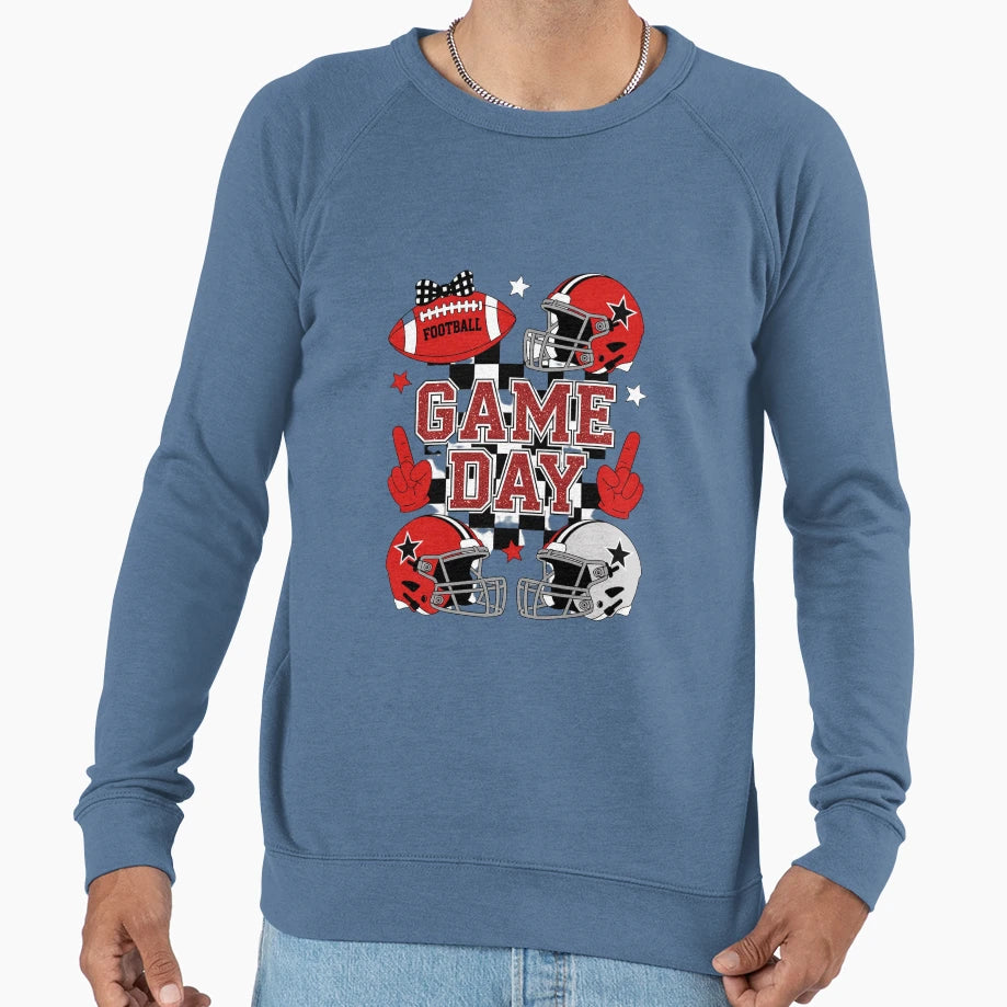 Game Day Football Checkered Team Sweatshirt - Custom Art Print for Adults - T-Shirt, Sweatshirt, Hoodie