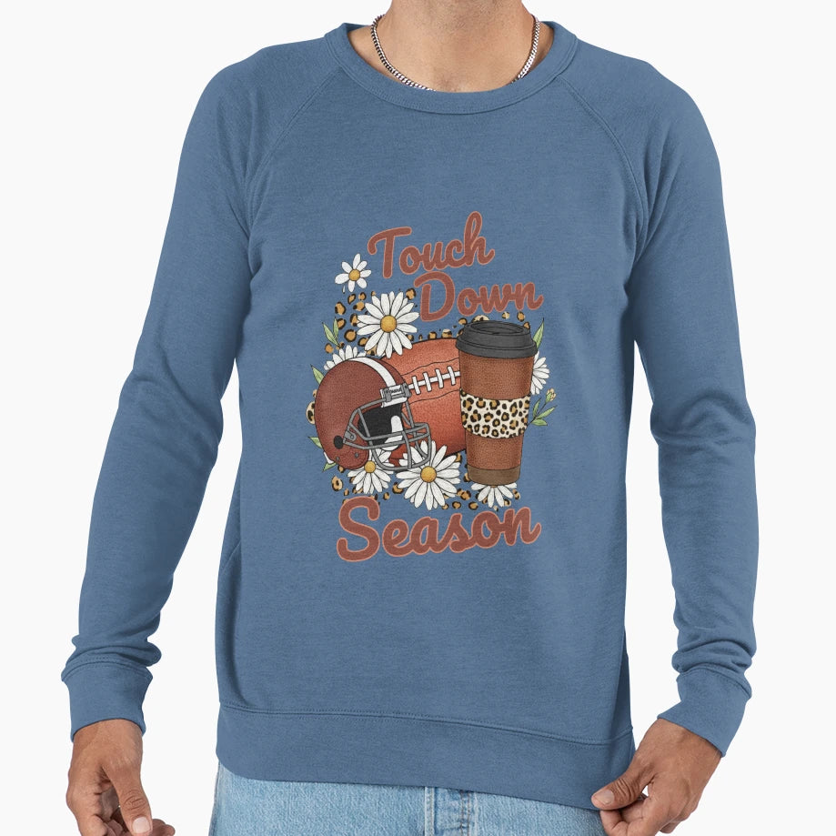 Touch Down Season Football Mom Mama Game Sweatshirt - Graphic Print Unisex - T-Shirt, Sweatshirt, Hoodie