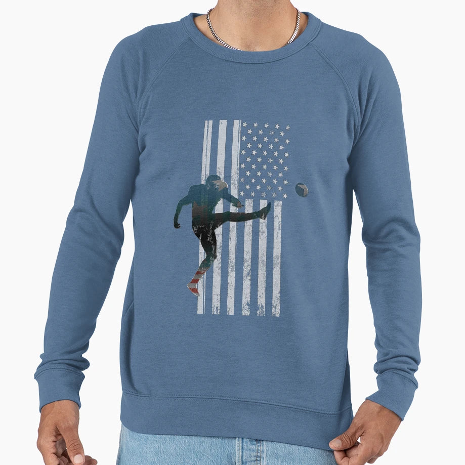 Football American Flag Usa Team Sweatshirt - Novelty Apparel Men Women - T-Shirt, Sweatshirt, Hoodie