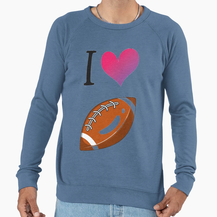 I Love American Football Sweatshirt - Minimalist Print for Adults - T-Shirt, Sweatshirt, Hoodie