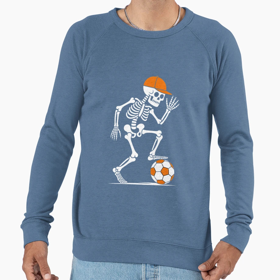Skeleton Soccer Halloween Costume Sweatshirt - Trendy Graphic Unisex - T-Shirt, Sweatshirt, Hoodie