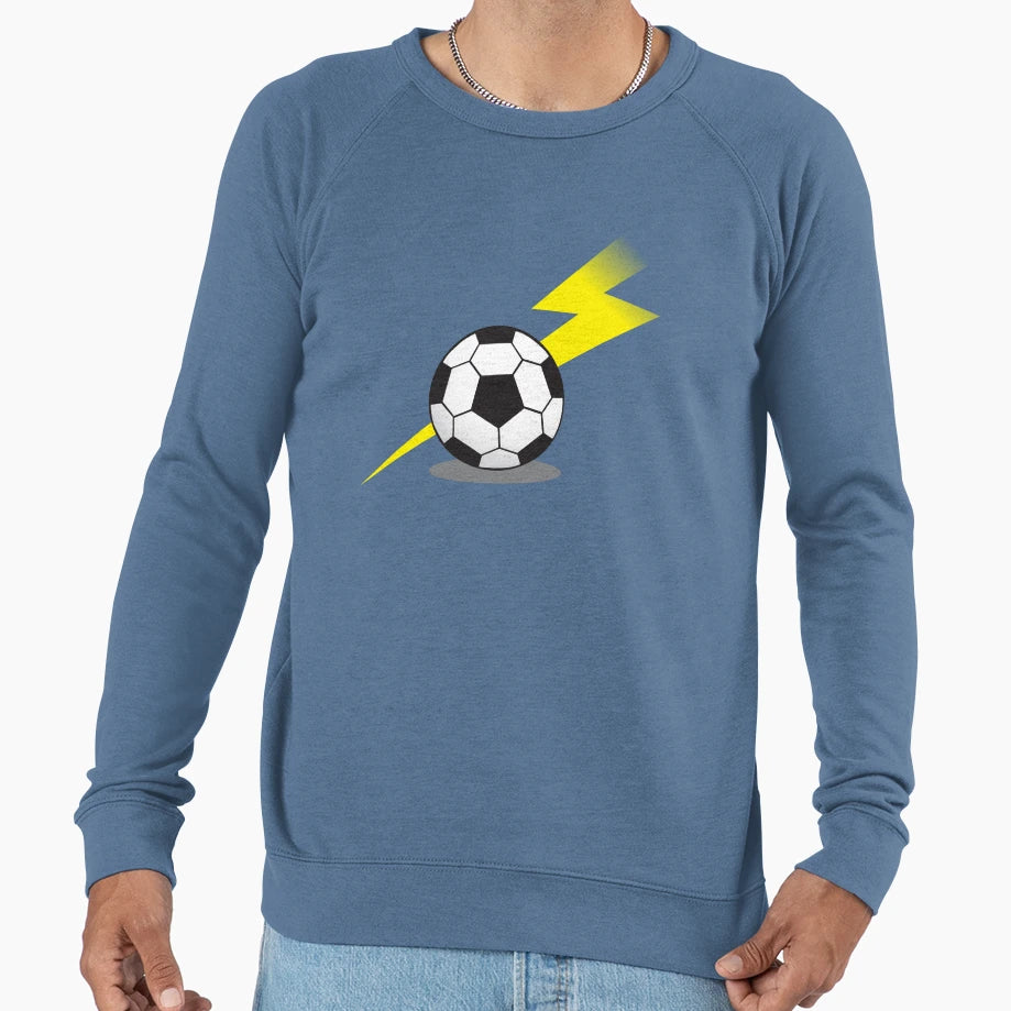 Football Soccer Ball Lightning Bolt Sweatshirt - Graphic Print Unisex - T-Shirt, Sweatshirt, Hoodie