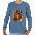 Pumpkin Football Leopard Bow Fall Sweatshirt - Novelty Apparel Unisex - T-Shirt, Sweatshirt, Hoodie