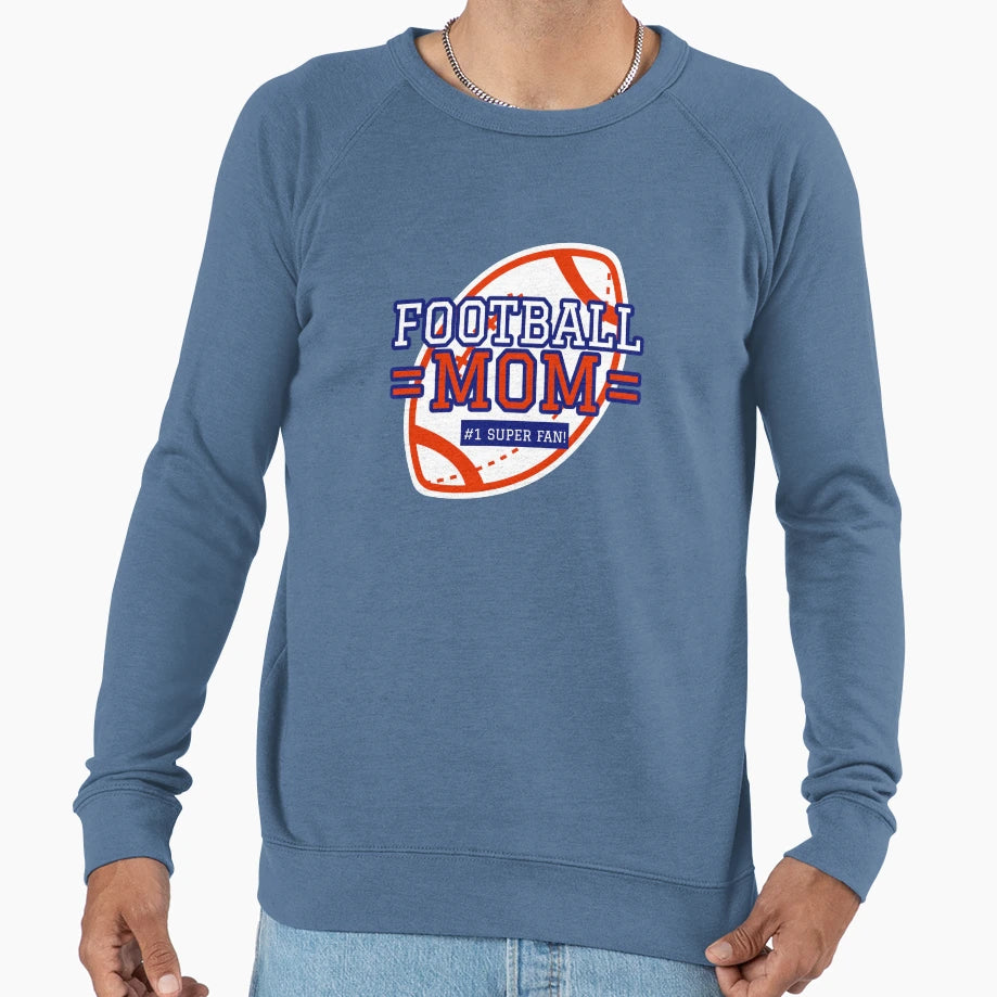 Football Mom 1 Super Fan Sweatshirt - Aesthetic Graphic for Adults - T-Shirt, Sweatshirt, Hoodie