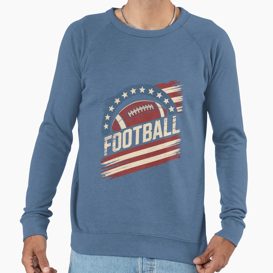 American Flag Football Sweatshirt - Casual Everyday Wear for Adults - T-Shirt, Sweatshirt, Hoodie