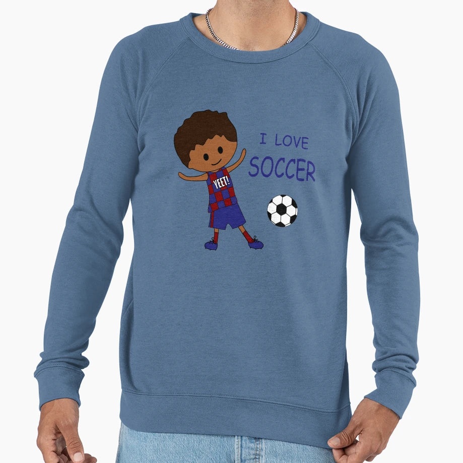 I Love Soccer Barcelona Fan Brown Sweatshirt - Trendy Graphic Men Women - T-Shirt, Sweatshirt, Hoodie