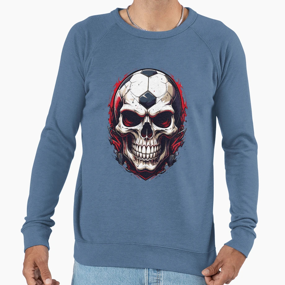 Football Skull Dark Soccer Sweatshirt - Streetwear Style Unisex - T-Shirt, Sweatshirt, Hoodie