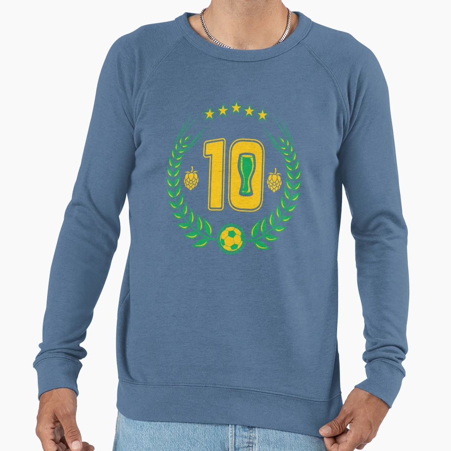 Soccer Jersey No 10 Beer Sweatshirt - Casual Everyday Wear for Adults - T-Shirt, Sweatshirt, Hoodie