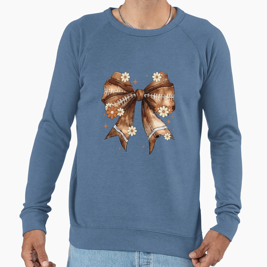 Girly Football Bow Daisies Sweatshirt - Trendy Graphic Unisex - T-Shirt, Sweatshirt, Hoodie