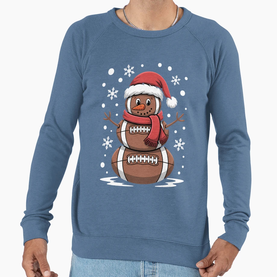 Football Snowman Football Sweatshirt - Custom Art Print Unisex - T-Shirt, Sweatshirt, Hoodie