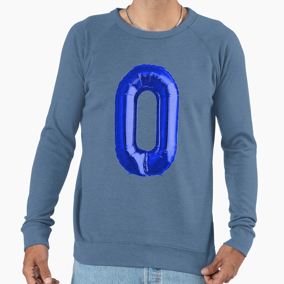 Zero Number 0 Metallic Royal Sweatshirt - Casual Everyday Wear Men Women - T-Shirt, Sweatshirt, Hoodie