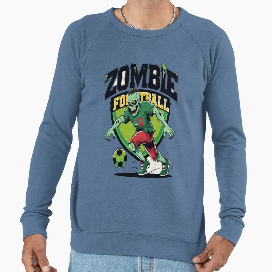 Zombie Playing Football Halloween Sports T-Shirt - Novelty Apparel Unisex - T-Shirt, Sweatshirt, Hoodie