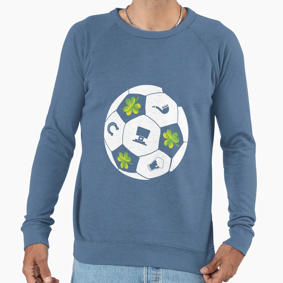 Soccer Shamrock St Patricks Sweatshirt - Novelty Apparel Men Women - T-Shirt, Sweatshirt, Hoodie