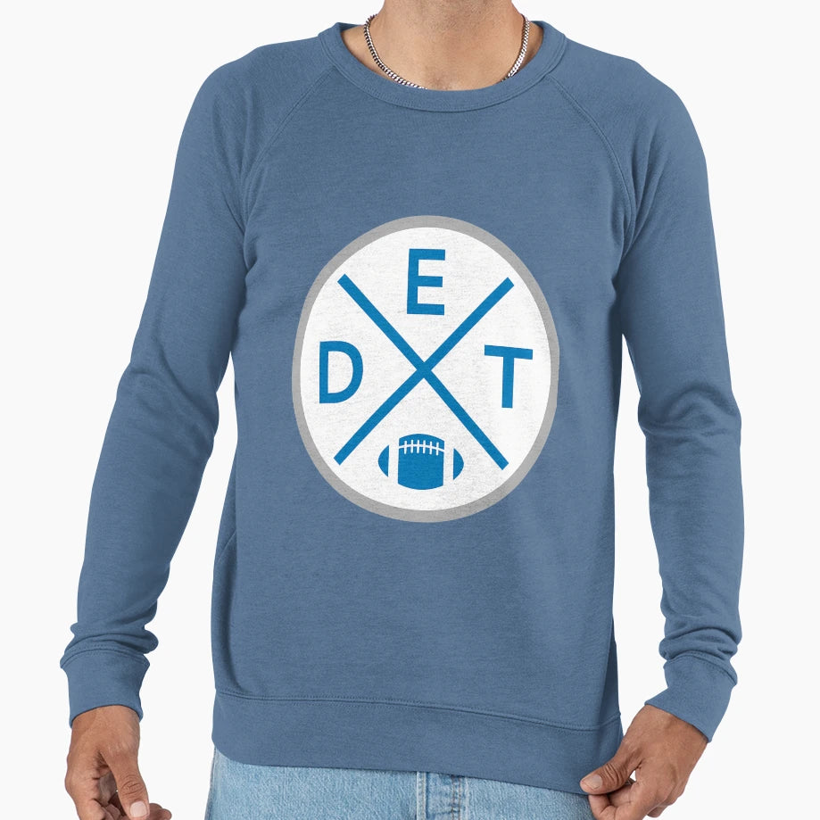 Detroit Football Emblem Circle Sweatshirt - Minimalist Print Unisex - T-Shirt, Sweatshirt, Hoodie
