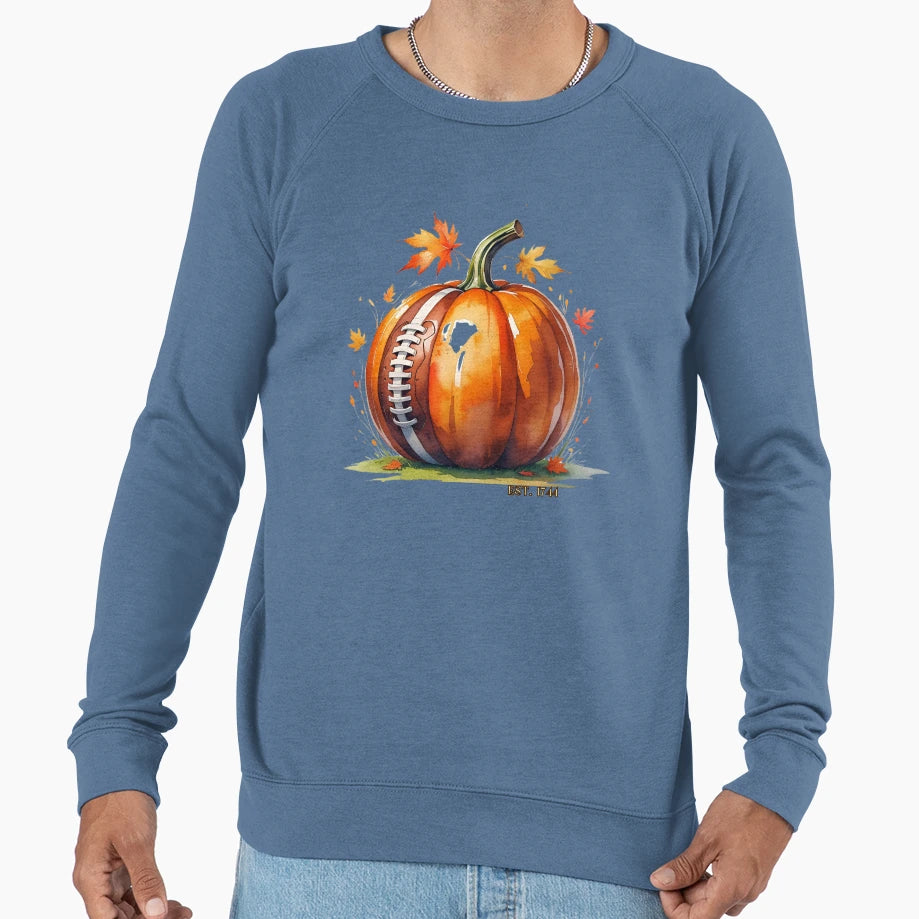 Football One Pumpkin Sweatshirt - Novelty Apparel for Adults - T-Shirt, Sweatshirt, Hoodie