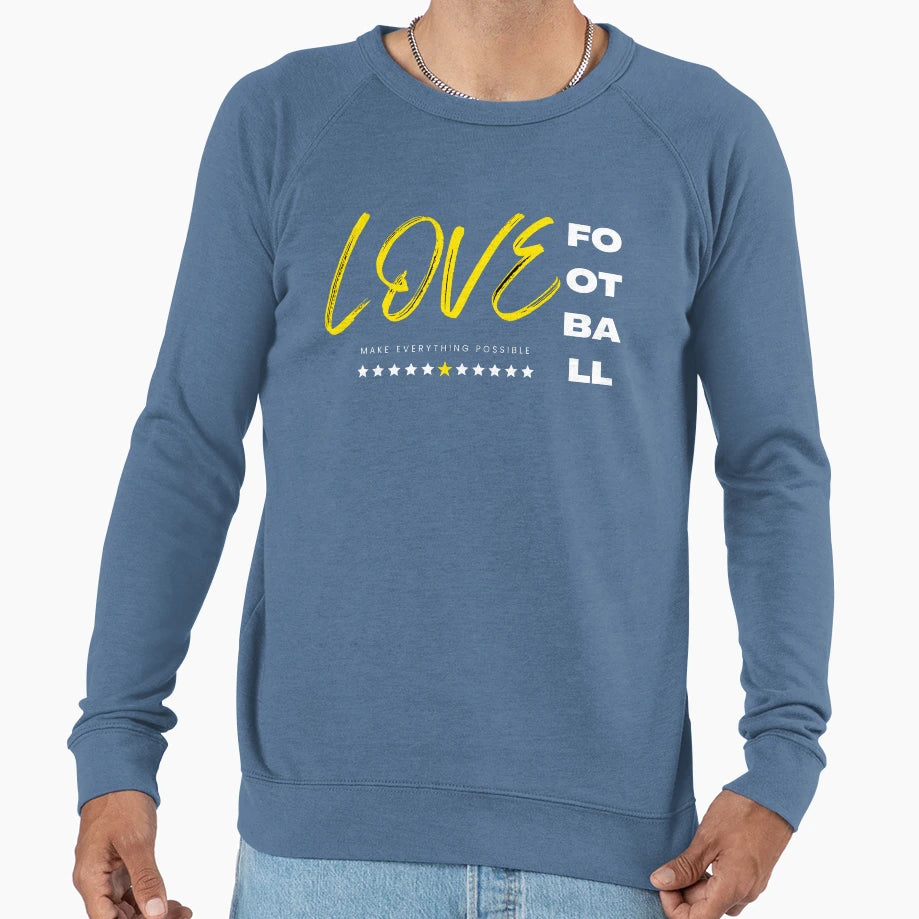 Love Football Yellow Sweatshirt - Streetwear Style Men Women - T-Shirt, Sweatshirt, Hoodie