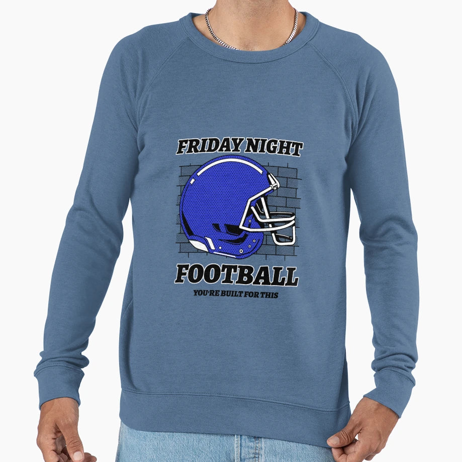 Friday Night Football Blue Helmet Sweatshirt - Fun Novelty Design Unisex - T-Shirt, Sweatshirt, Hoodie