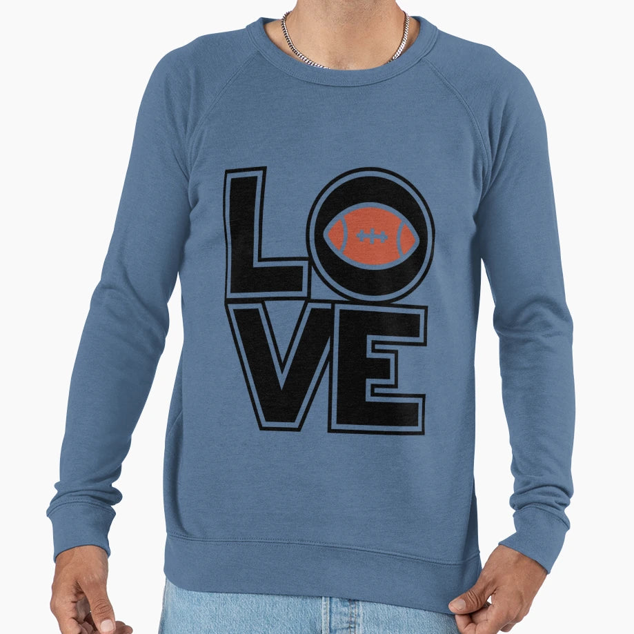 Love Football Sweatshirt - Minimalist Print Men Women - T-Shirt, Sweatshirt, Hoodie