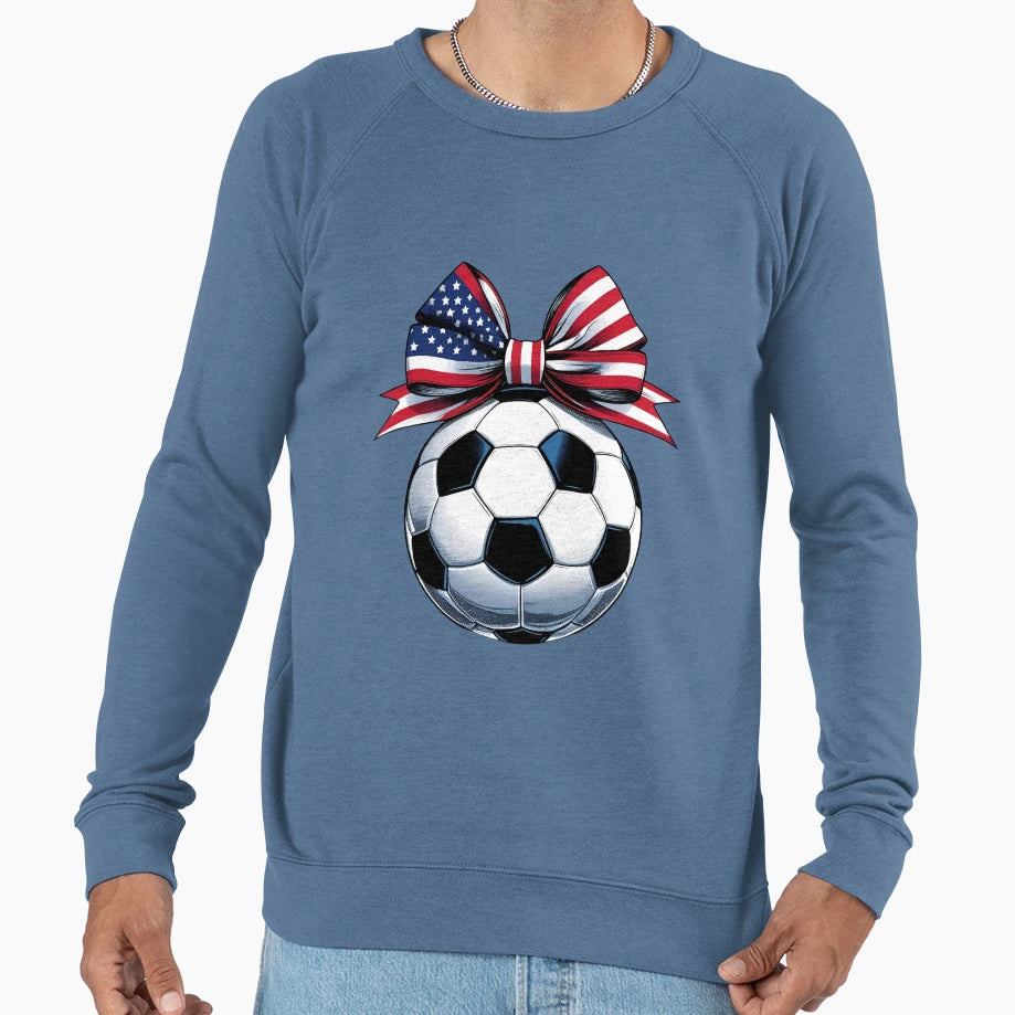 Patriotic Soccer Ball American Flag Sweatshirt - Trendy Graphic Men Women - T-Shirt, Sweatshirt, Hoodie