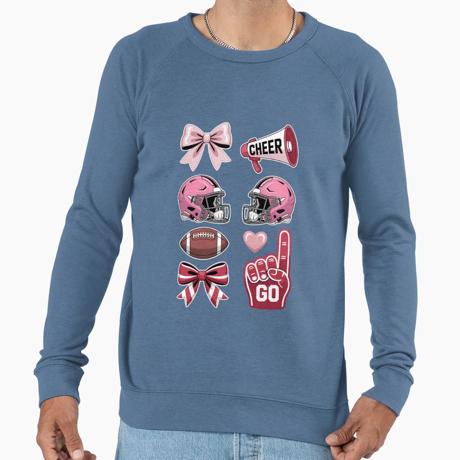 Alabama Coquette Bow Cheer Football Sweatshirt - Unique Graphic Men Women - T-Shirt, Sweatshirt, Hoodie
