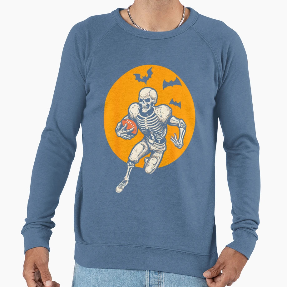 American Football Skeleton Halloween Sweatshirt - Novelty Apparel Unisex - T-Shirt, Sweatshirt, Hoodie