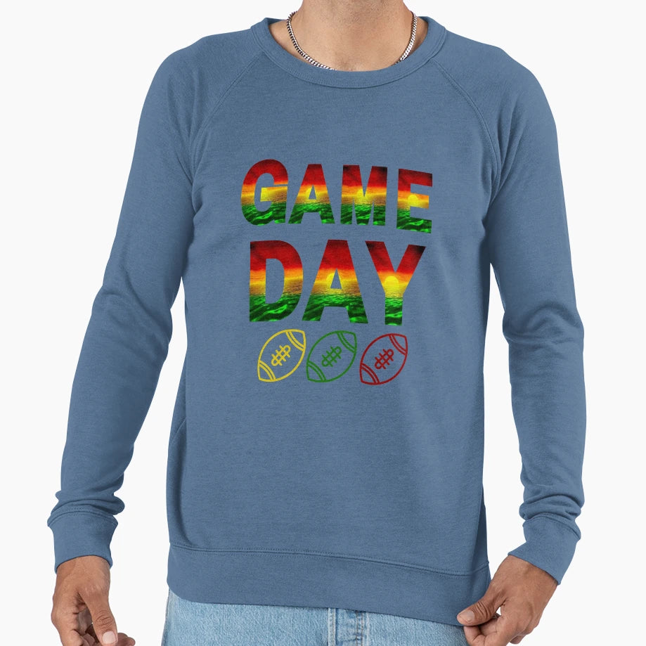 Game Day Football Rasta Sweatshirt - Casual Everyday Wear Men Women - T-Shirt, Sweatshirt, Hoodie