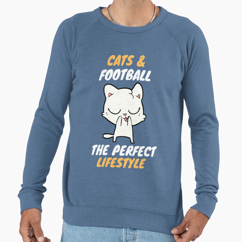 Cats Football Lifestyle Sweatshirt - Aesthetic Graphic for Adults - T-Shirt, Sweatshirt, Hoodie