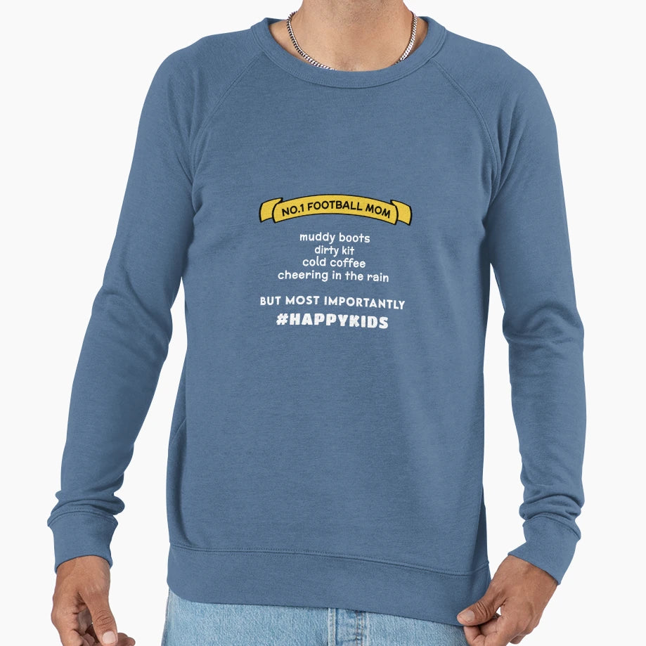 No 1 Football Mom Sweatshirt - Fun Novelty Design Men Women - T-Shirt, Sweatshirt, Hoodie