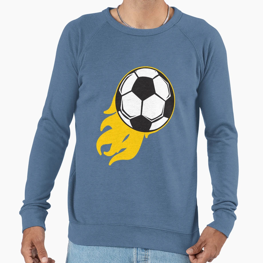 Flaming Soccer Ball Sweatshirt - Custom Art Print Unisex - T-Shirt, Sweatshirt, Hoodie